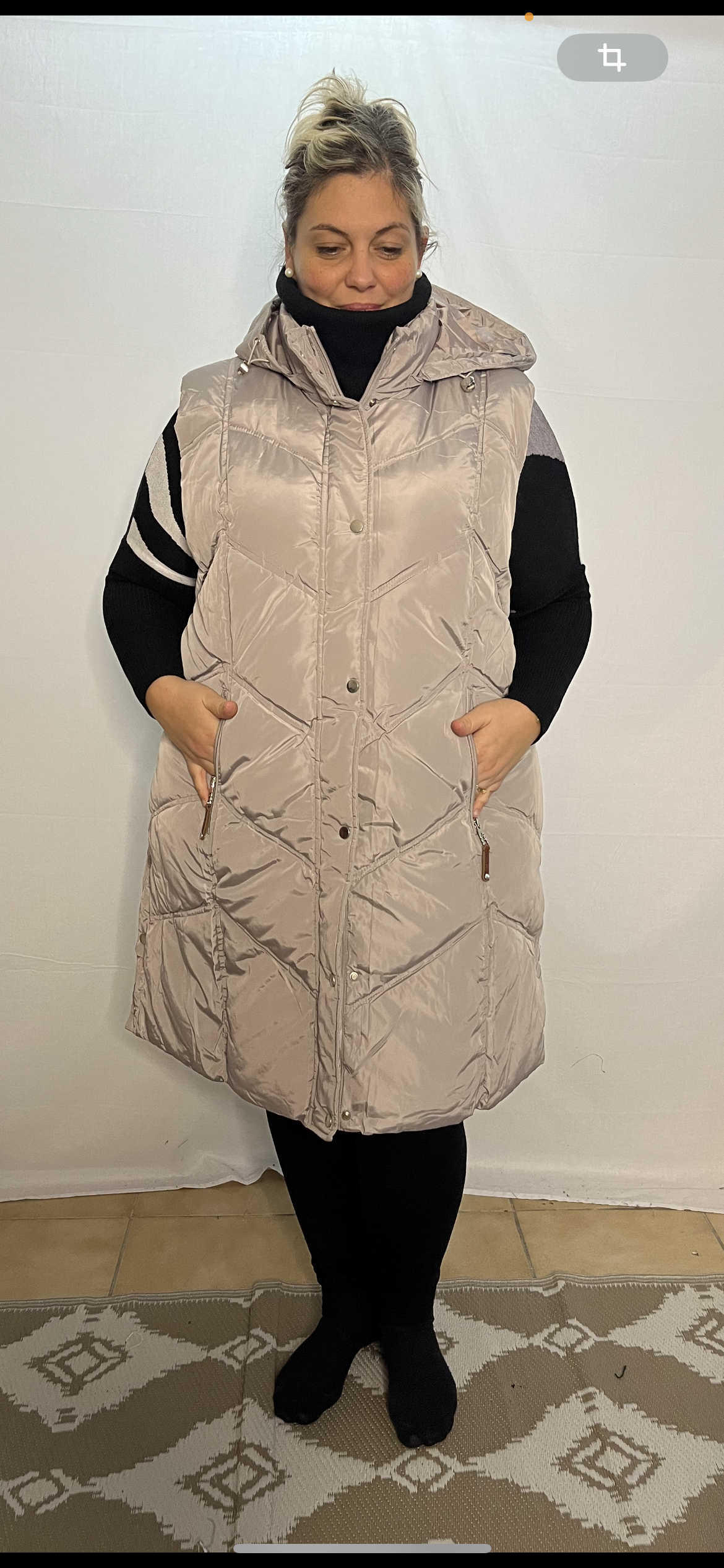 Doudoune sans manche grège