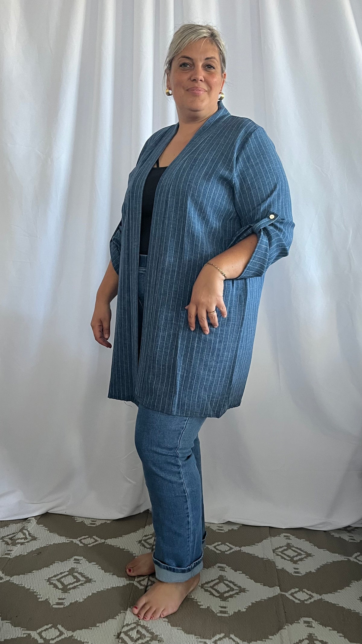 Veste kimono rayé