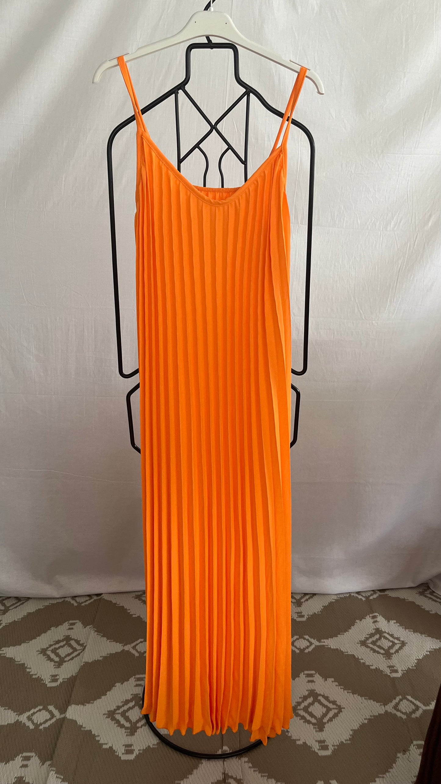 Robe longue plissée