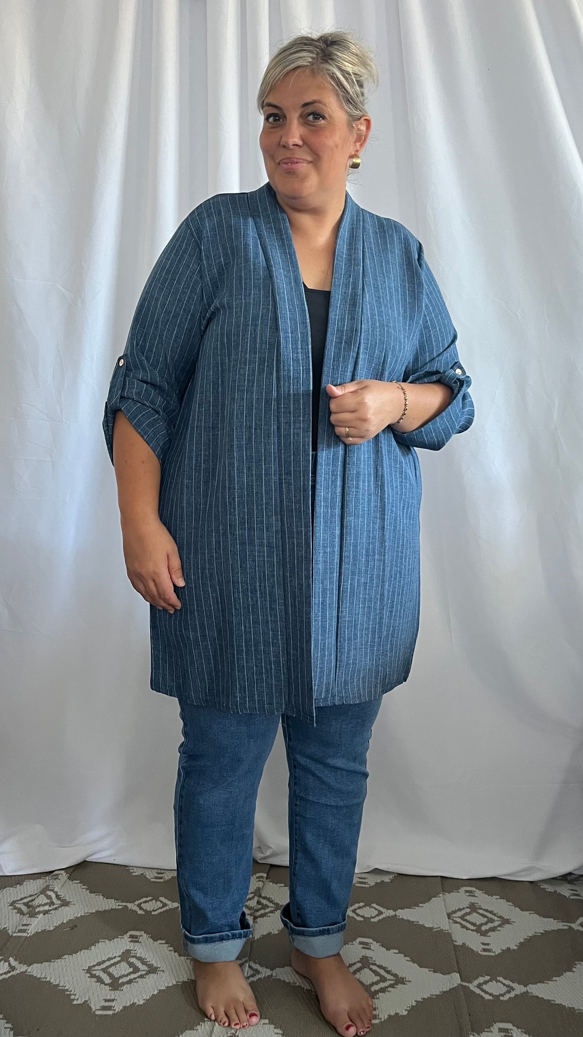Veste kimono rayé