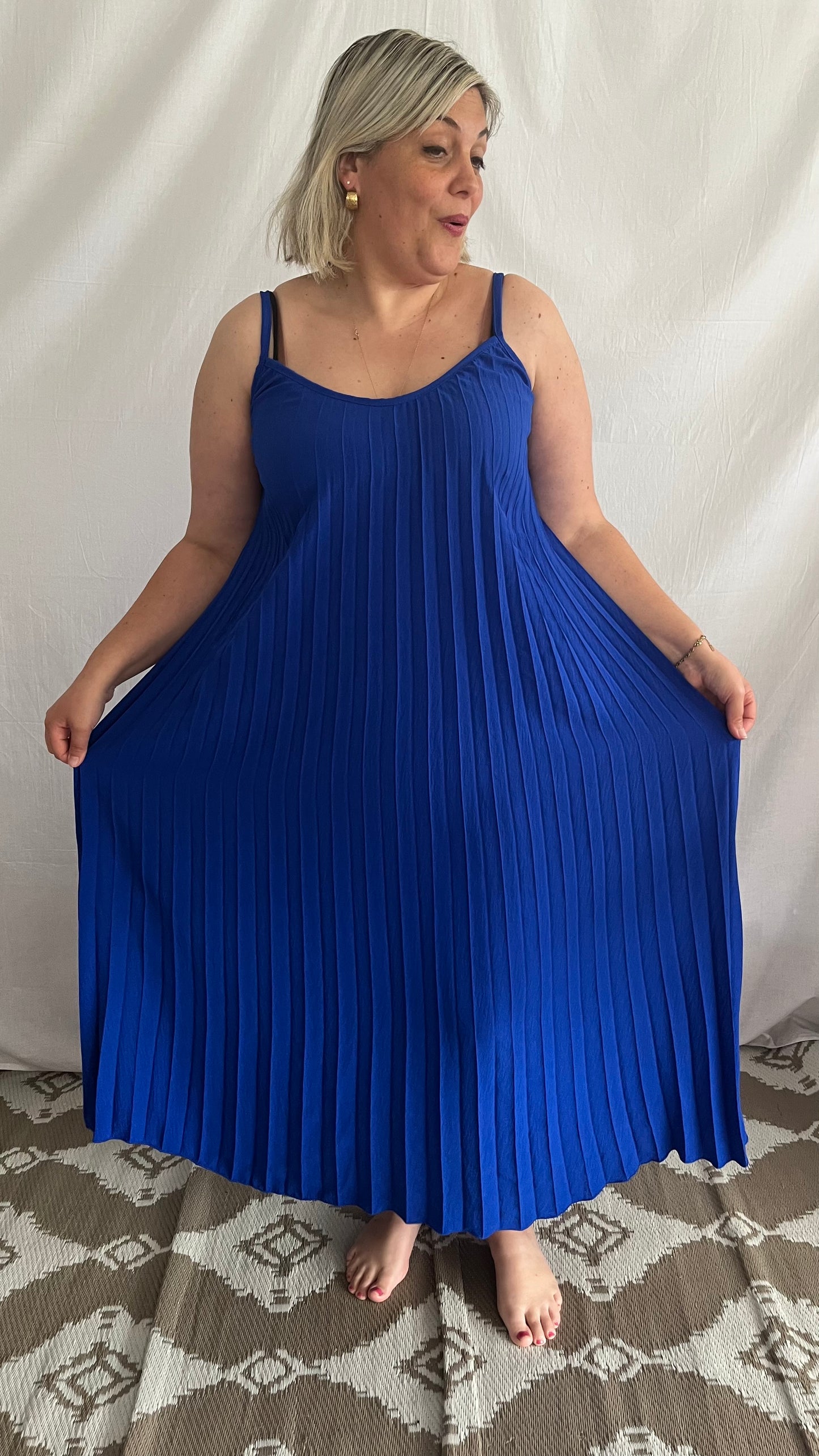 Robe longue plissée