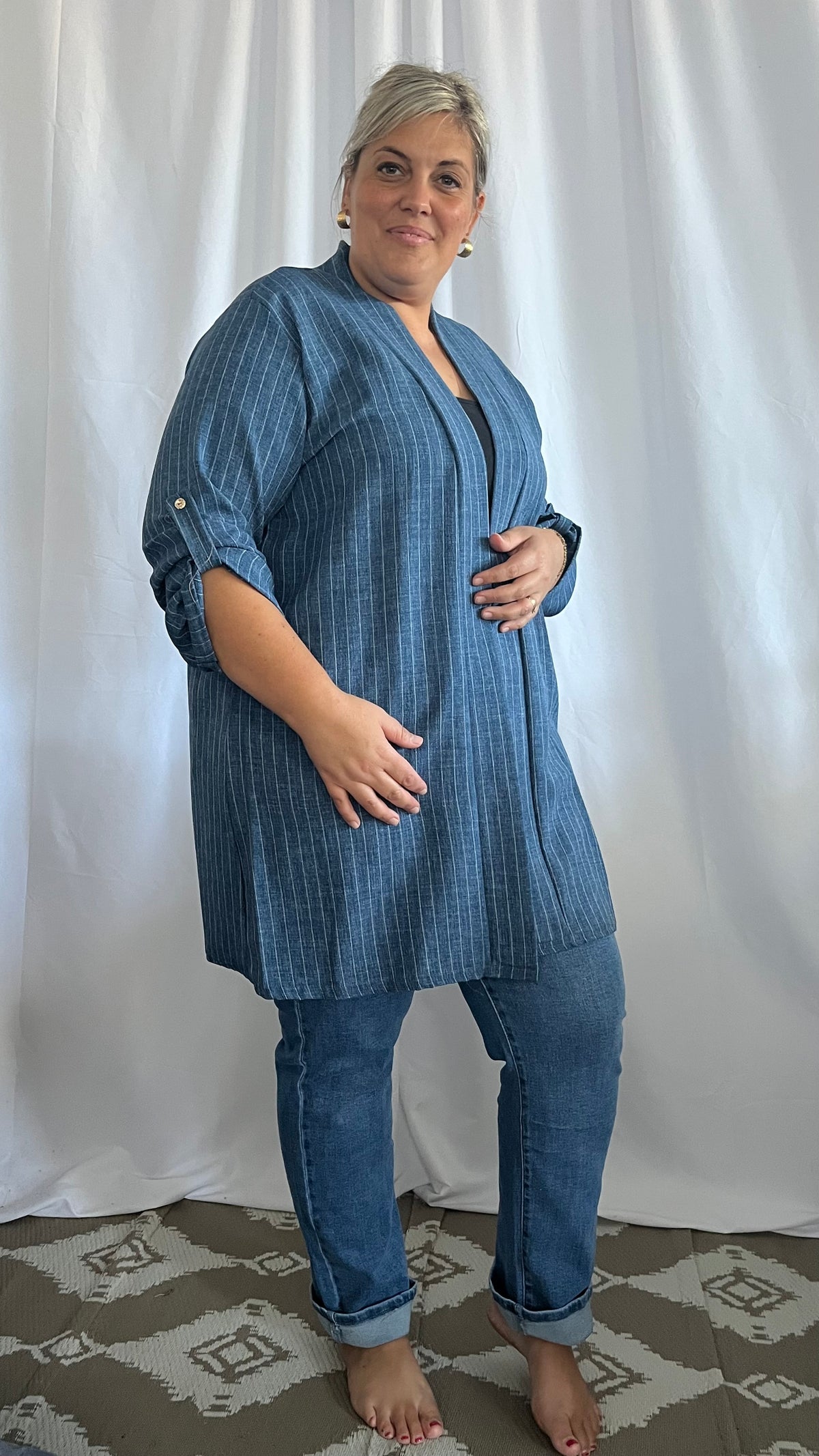 Veste kimono rayé